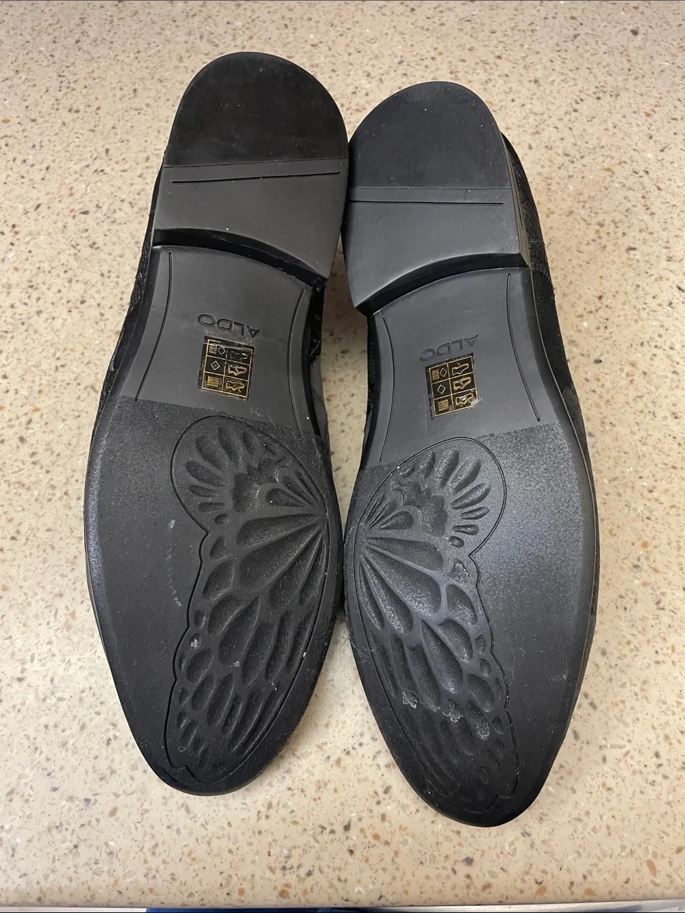 Aldo Black Floral Jacquard Slip-On Loafers